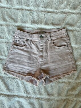 Aritzia Sunday Best high rise light pink denim shorts